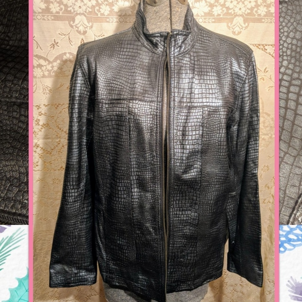 Chico's metallic leather jacket (L/2) - Picture 1 of 8